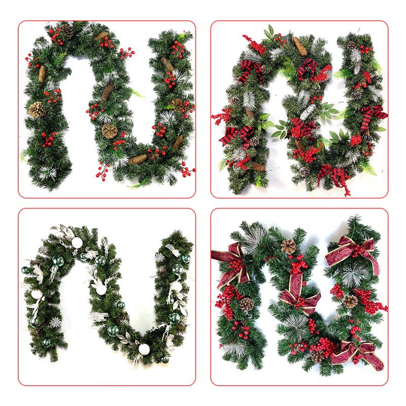 9 FT Long Christmas Garland Flexible PVC Hanging Pendant Artificial