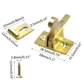 Runseaway 2Pcs Heavy Duty Brass Elbow Latch, Cabinet Door Catch Window Catch, Elbow Latch for Home, Office, Bedroom, Bathroom, Closets