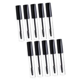 Ipetboom 10pcs Empty Eyelash Tube Black Lid for Mascara Eyelash Cream Storage and Travel Use Body for Easy Viewing of Contents