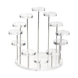 DIWNELEM Round Acrylic Jewelry Stand Acrylic Display Riser Stands Dessert Tower Acrylic Display Tower for Watch,Jewelry,Rings,Earrings,Mini Figurines (Clear,12Tier)