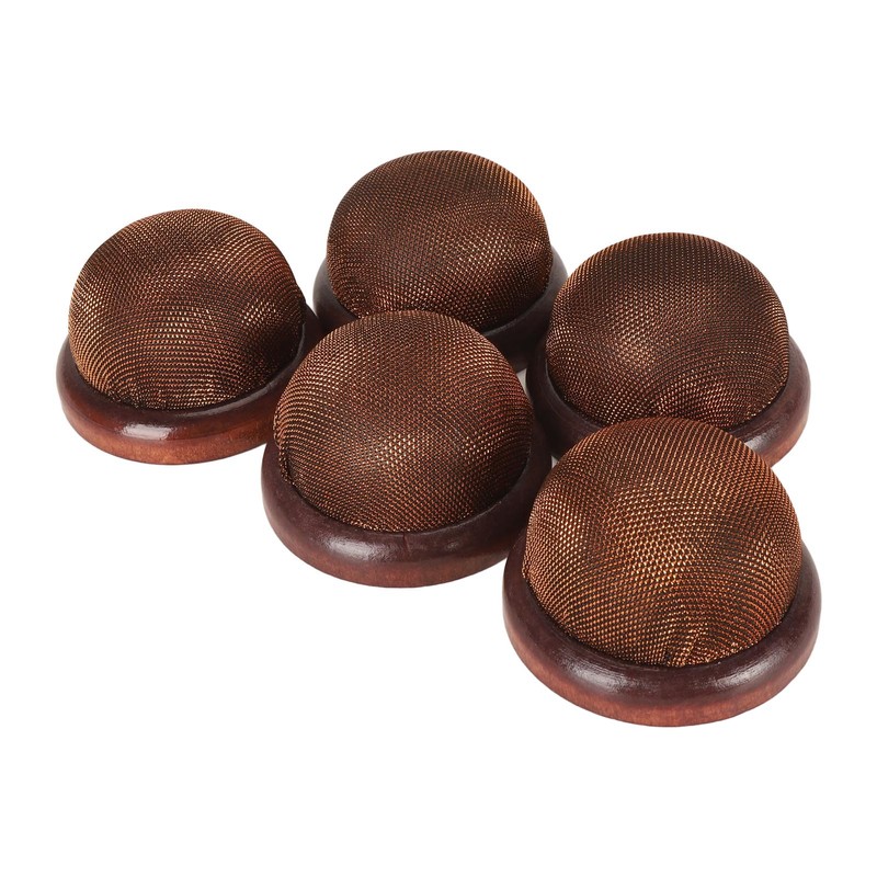 5Pcs Wooden Base Pin Cushion Cute Needle Holder Round Wooden