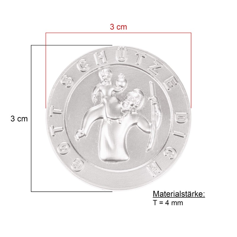 Car Medal Christopher "Gute Fahrt" (3 cm "Gott schütze Dich")