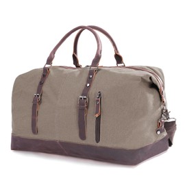 Weekender Travel Bag for Men & Women, Large Overnight Duffle Carry On Bag with Easy-Grip Handles, Gym Tote for Work, Weekend Trips, Sports (Gray)