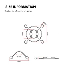 YIMATEECO 40mm Fan Grill Guard, 2 Pack CPU Case Fan Grill Protector Guard, Prevents Cable Damage for for 40x40mm Fan Protective Cover DIY, PC Computer Case Fans, Exhaust Fans (Silver)