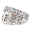 MUKINGBELTS Men Women Rhinestone Belt Luxury Strap Leather Sparkle Studded