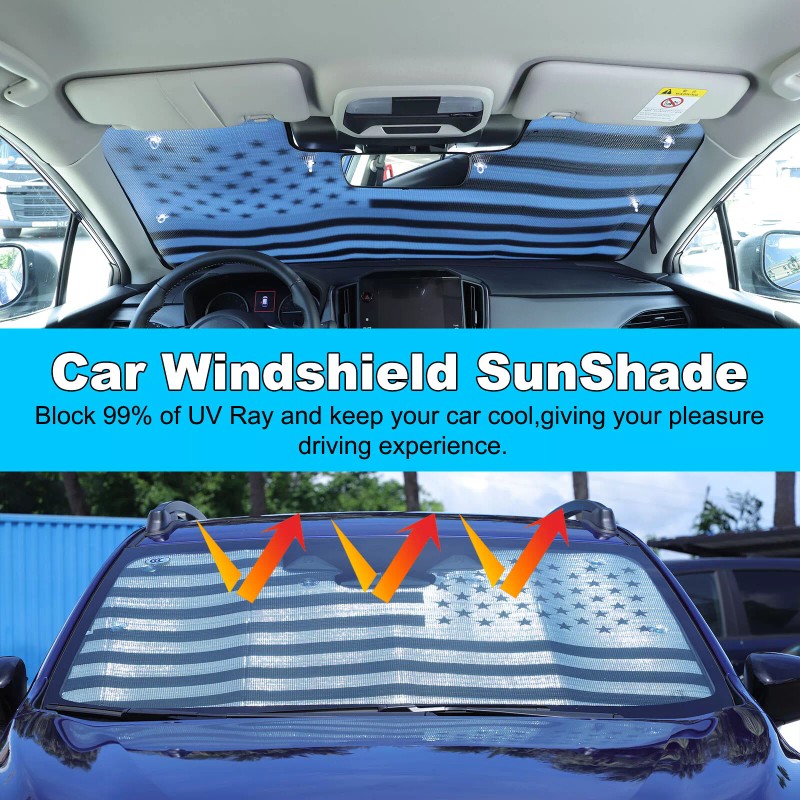 Ynei American Flag Windshield Sun shade UV Block Fits 2023-2025