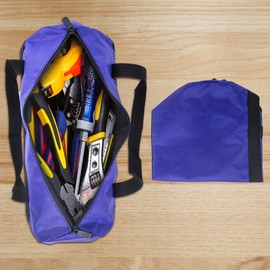 HunterBee 2 Pack Tool Bag with Zipper 15" Utility Wide Mouth Heavy Duty Tool Storage Bag Multipurpose Zipper Tool Pouch Tote Bag for Organizer