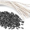 CooBigo Black Lighter Flints 500pcs & Lighter Wicks 20pcs,Ferrocerium Flint