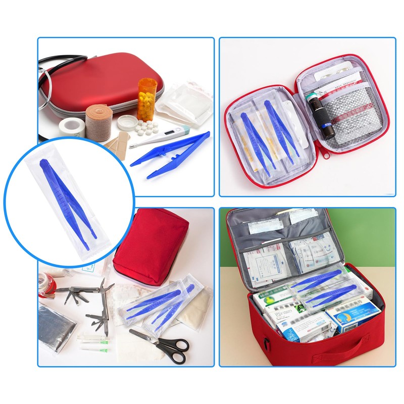 Tweezers,First Aid Tweezers Individually Wrapped,Plastic Tweezers Bulk,Disposable Forceps,Medical Tweezers,Lab Tweezers
