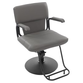 Hair Salon Chair for Hair Stylist, 360° Rotation Hydraulic Salon Styling Chair with Footrest Pads, Adjustable Height Barber Chair for Home, Beauty Salons, Nail Salons (Grey)