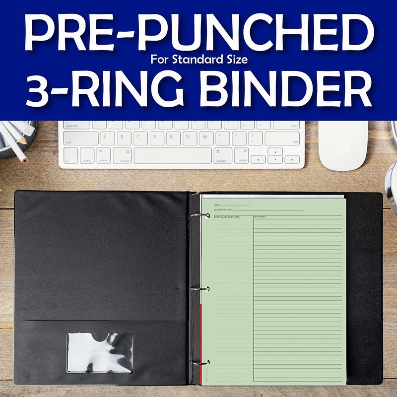 150 Pack Cornell Style Study Note Taking System Sheets, White,