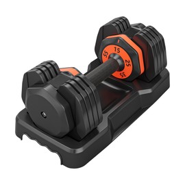 55LB Single Adjustable Dumbbell Free Weight Adjust Metal Anti-Slip Handle Athlete Training & Conditioning - Home Gym