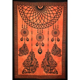 Traditional Jaipur Dream Catcher Poster Hippie Wall Hanging Psychedelic Cotton Poster Bohemian Picnic Throw Gypsy Boho Dorm Decor 30 x 40 Inches