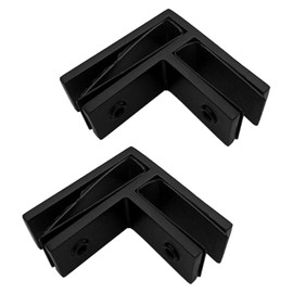 Glass to Glass Clamp 90 Degree Stainless Steel Black Railing Clamp Railing Corner Brackets (10-12mm Glasspanel) for Fence, Balustrade, Balcony (2Pcs)