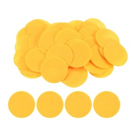 sourcing map Pack of 100 Round Felt Circles 50 mm 2 Inch Craft Felt Pads Non-Woven Fabric Felt Cushion Yellow