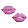 Pink Lips Patch, 3.5” x 2", 2-Pack, Embroidered Iron-On for