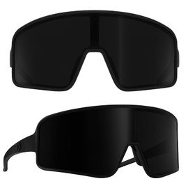 MAXJULI Polarized Sunglasses for Men Women, Windproof Outdoor Sports Cycling Running UV400 Protection Sun Glasses (Dark Blcak)