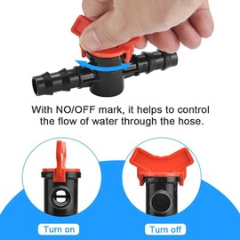 Tigerlily Enterprises 10PCS 4mm Irrigation Fittings Micro Irrigation Valve Hose Pipe Connector Adaptor. Barbed 4mm-4mm Inline Tap Shut Off Coupling Valve for Garden Aquarium Hose & Airline Tubing