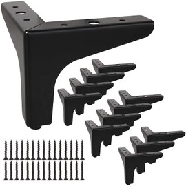 Acrux7 12 Pcs 4 Inch Furniture Legs Black Metal Furniture Legs Modern Style DIY Replacement Triangle Sofa Couch Leg for Furniture Dresser Table Chair Ottoman Cabinet