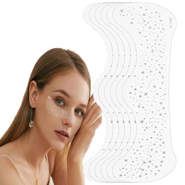 YQkangzhu 6PCS Glitter Freckles Face Tattoo, Face Glitter Speckles Patches, Glitter Face Stickers, Sparkle Freckle Tattoo, Face Sparkle Freckles Patches, Glow Up Makeup Patches Accessories for Women(6pcs-silver)