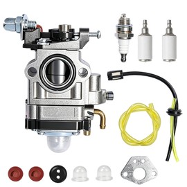 11 Piece Carburettor for Brush Cutter 52cc 49cc 43cc Carbu Kit with Gasket, Hose, Spark Plug and Fuel Filter for a Variety of Lawnmowers, Brushcutters and Chainsaws