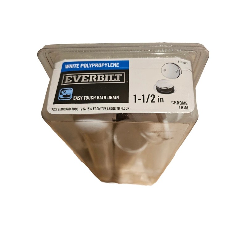 Everbilt White PolyPropylene Easy Touch Bath Drain 1 - 1/2