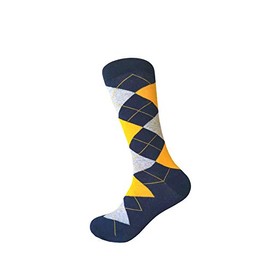 Triple M Plus Argyle Boys Dress socks,Navy Blue/Gold Yellow/Light Heather Grey