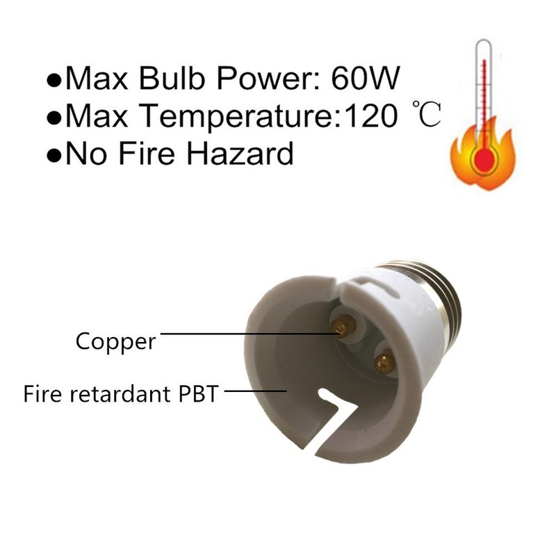 DZYDZR 10 pieces E27 to B22 lamp socket adapter for
