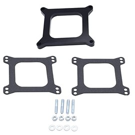 GSKMOTOR Black Carb spacers 1/2" Tall Open Phenolic Carburetor Spacer Compatible with Holley 4150/4160 4bbl. SBC BBC Carb(1 SET)