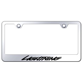 Au-TOMOTIVE GOLD Laser Etched Logo Stainless Steel License Plate Frame for Ford Lightning (Chrome)