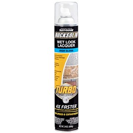 Rust-Oleum 360292 RockSolid Wet Look Lacquer Turbo Concrete Sealer Spray, 24 oz, High Gloss Clear