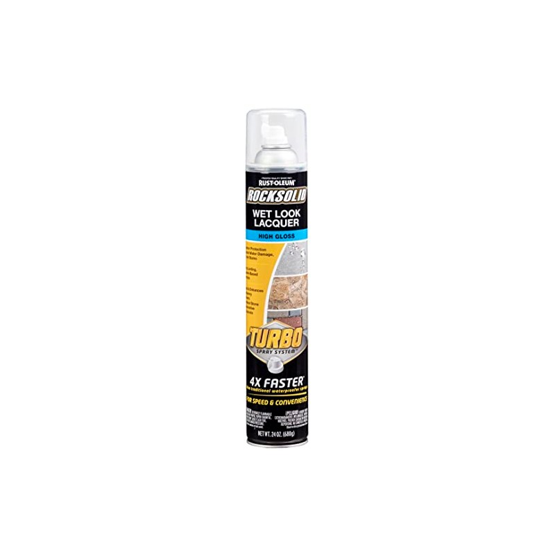 Rust-Oleum 360292 RockSolid Wet Look Lacquer Turbo Concrete Sealer Spray,