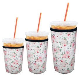 Iced Coffee Sleeves Specially Designed For 16-32oz Coffee Cups,Insulated Neoprene Cup Sleeves Perfect For Work,Outdoor Activities, Travel, Business Trips, Picnics, and camping. (L(30-32oz))
