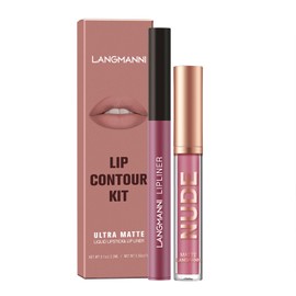 2 PCS Lip Liner and Lipstick Set for Women - Lip Gloss Set Matte Lipsticks Long Lasting Non-Fading Waterproof Lipglosses Makeup Set Gift for Women (02#, 27g)