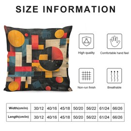 Retro Geometric Decorative Throw Pillow Covers 18x18 Inch Farmhouse Cushion Cover Plush Pillow Case for Couch Sofa Bed Outdoor Home Decor