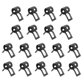 uxcell 18Pcs Spring Band Type Action Fuel/Silicone Vacuum Hose Pipe Clamp, 5mm Low-Pressure Air Spring Hose Clip Clamp for Automotive Oil Pipe Water Pipe, Black