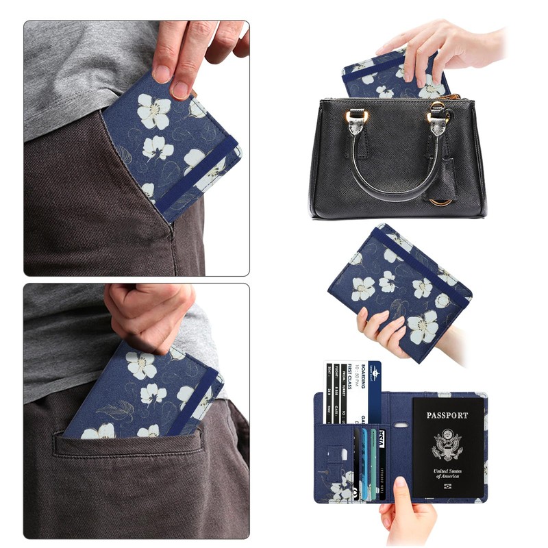 WALNEW Passport Holder Cover Wallet, RFID Blocking Leather Travel Document