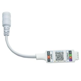 DC 5V-24V Mini Bluetooth RGB Controller 6A for 3528 5050 COB LED Strip Light Wireless Smart Phone Controller (White)