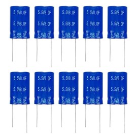 10 Pieces 13X26X27 mm Supercapacitor 5.5V 8.0F Dual Layer Capacitor Wirewound Energy Storage Suitable for Car Recorder, Toys, etc.