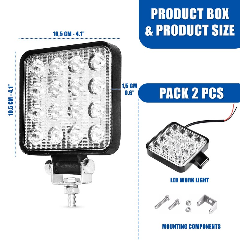 Kalienpie LED Work Light 12 V Aluminium ABS 48 W