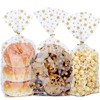 Bottom Gusset Bags 50Pcs 7X12" Gold Star Clear Cellophane Bags