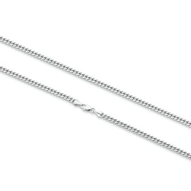 KRKCLIFE 5MM Chain Necklace for Women Men 22", 14K White Gold Plated/Stainless Steel Cuban Link Curb Chain Necklaces, Cool Style Anti-Allergies, Durable No Fading