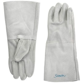 Simon Cow Split Leather Five-Finger Welding Gloves, Total Length: Approx. 13.8 inches (35 cm), 122DK One Size Fits All (1 Pair)
