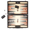 Backgammon Sets for Adults, 15 Inch Premium Carbon Fiber Faux