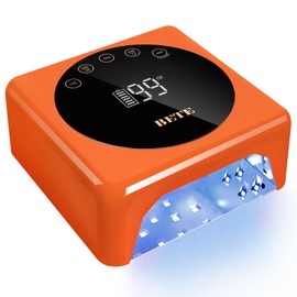 BETE Cordless LED Nail Lamp, 78W Rechargeable UV Nail Light, Intelligent Infrared Sensor and LCD Display Wireless Nail Lamp, Portable Nail Dryer Gel Polish Light with 5 Timer Setting Orange