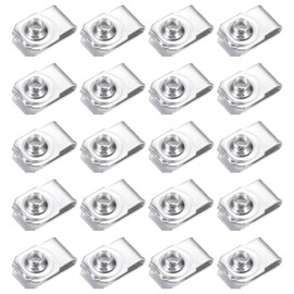 PATIKIL U-Style Clip-On Nut, 20 Pack M5-0.8 Regular Extruded U-Nut U-Type Fasteners Hardware Nuts for Automotive Metal Cars Motorcycles, Silver