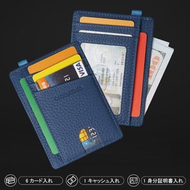 GADIEMKENSD Women's Wallet Rfid Magnetic Proof Genuine Leather Large Capacity Card Holder Leather Card Case, blue (navy blue)