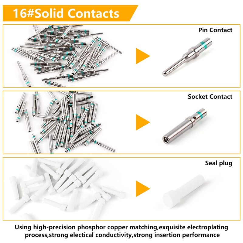 Knoweasy 338pcs DT Deutsch Connector Kit - 2/3/4/6/8/12 Pin Connectors,