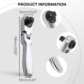 IBQKDSD 1/4 Ratchet, 180° Rotating Mini Ratchet, 72 Tooth Gear Hand Ratchet Wrench with Hex Square Drive for Tight Installation Spaces (2)