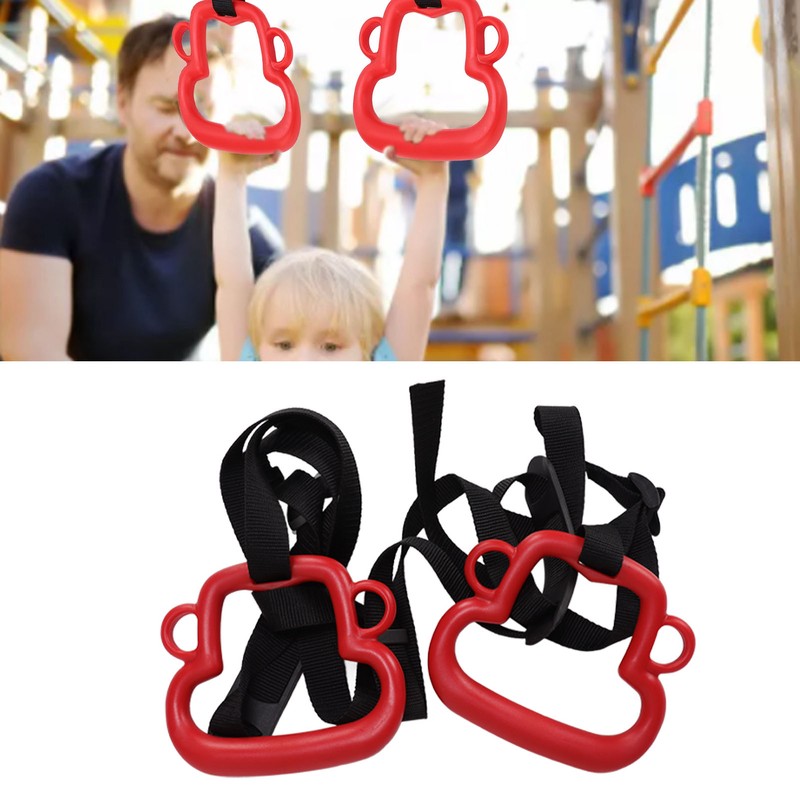 2Pcs Kids Gymnastic Rings Monkey Shape Load Bearing 150KG Ergonomic